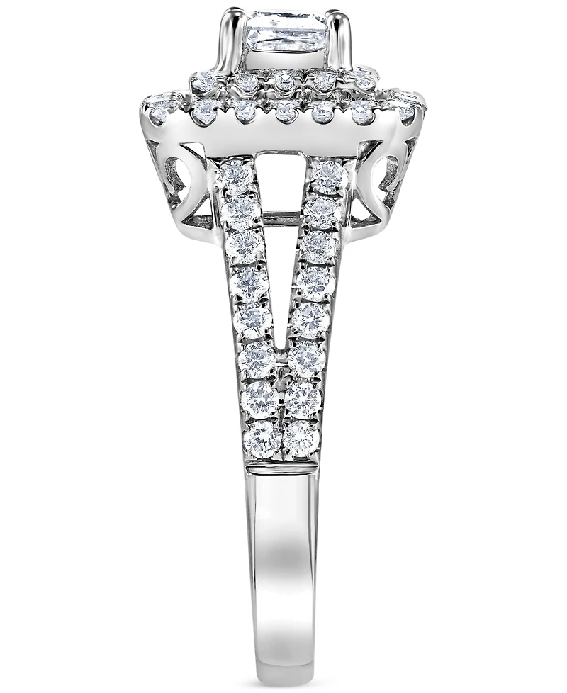 Diamond Princess Double Halo Bridal Set (1-1/2 ct. t.w.) in 14k White Gold
