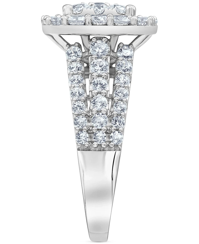 Diamond Halo Three Piece Bridal Set (3 ct. t.w.) in 14k White Gold