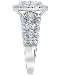 Diamond Halo Three Piece Bridal Set (3 ct. t.w.) in 14k White Gold