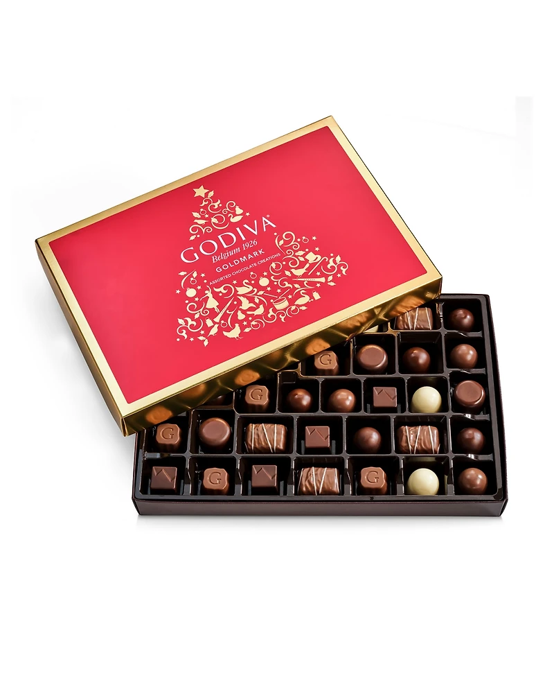 Godiva Holiday Goldmark Assorted Chocolate Gift Box, 36 Pieces