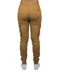 Galaxy By Harvic Women's Loose Fit Cotton Stretch Twill Cargo Joggers