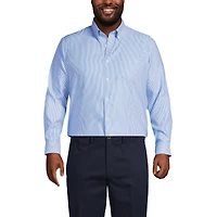 Lands' End Men's Traditional Fit Pattern No Iron Supima Pinpoint Buttondown Collar Dress Shirt
