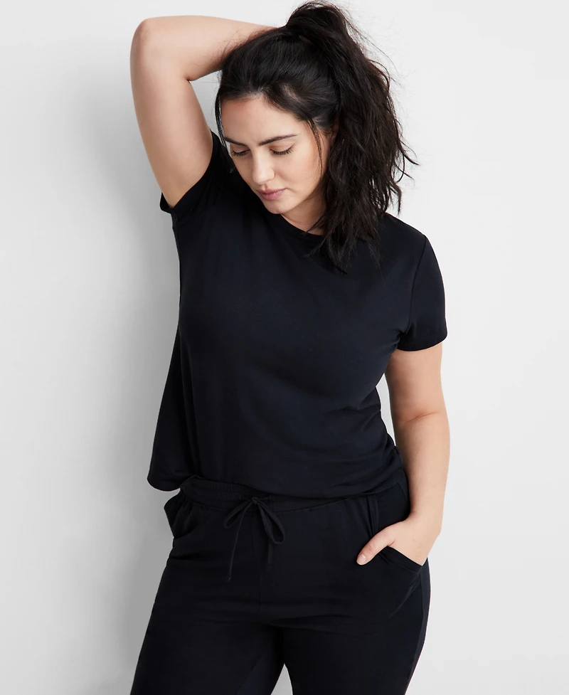 State of Day Women's Cotton Blend Short-Sleeve Sleep Tee Xs-3X, Created for Macy's