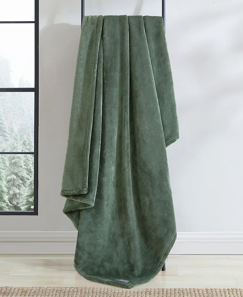 Eddie Bauer Solid Ultra Lux Plush Reversible Throw, 60" X 50"