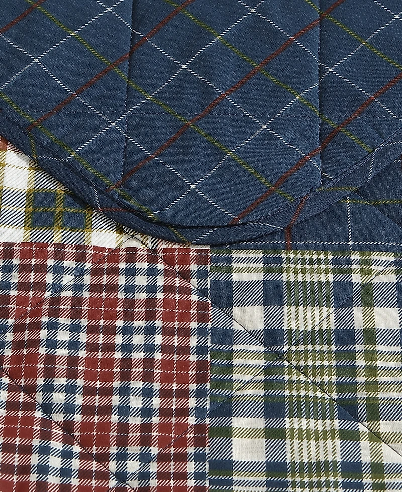 Eddie Bauer Madrona Plaid Reversible 3-Piece Quilt Set, King