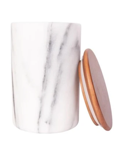 Artifacts Trading Company Marble Storage Canister with Sealed Wood Top