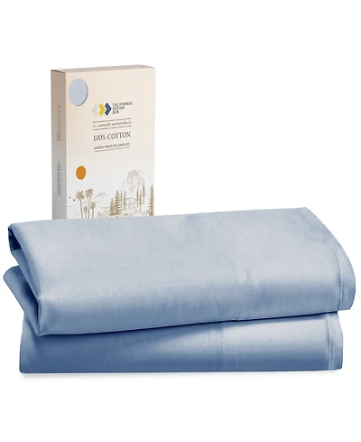 Queen Pillowcases - 100% Cotton, Set of 2 Soft & Cooling Sateen Weave Cases, Perfect Fit for Pillows by California Design Den