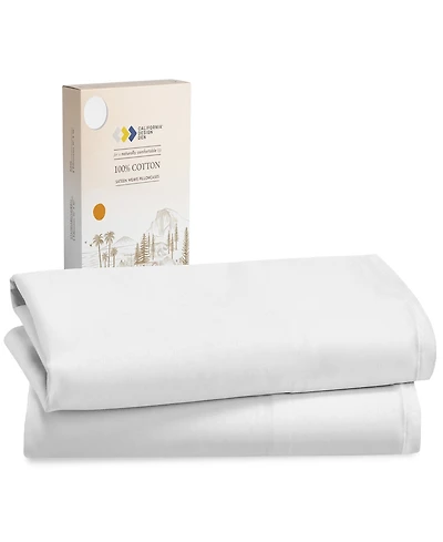Queen Size Pillowcases - 100% Cotton, Set of 2 Soft & Cooling Sateen Weave Cases, Perfect Fit for Queen Size Pillows by California Design Den