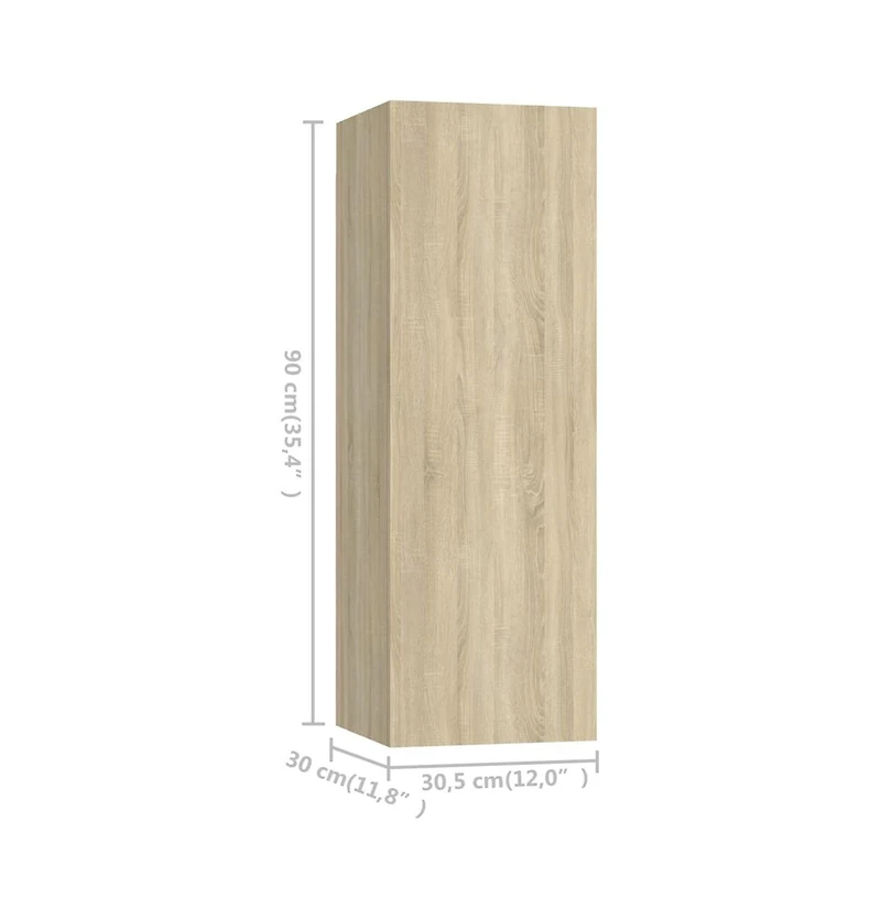 Tv Stands 2 pcs Sonoma Oak 12"x11.8"x35.4" Engineered Wood