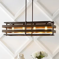 Horizon Rustic Farmhouse Iron Linear Led Pendant