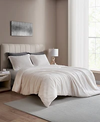 Royal Luxe Faux Fur to Mink Reversible 3 Piece Comforter Set, Full/Queen