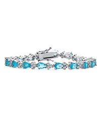 Bling Jewelry Jewelry Alternating Cubic Zirconia Pear Shape Cz 15 Ct Sea Blue Tennis Bracelet Teardrop 7 Inch