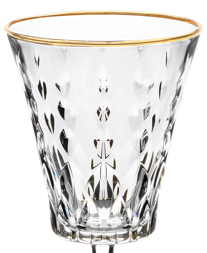 Lorren Home Trends Marilyn Gold-Tone White Wine Goblets, Set of 4