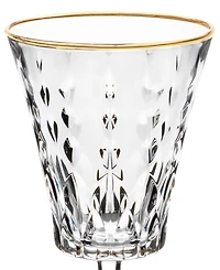 Lorren Home Trends Marilyn Gold-Tone White Wine Goblets, Set of 4