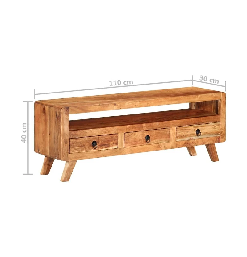Tv Stand 43.3"x11.8"x15.7" Solid Wood Acacia