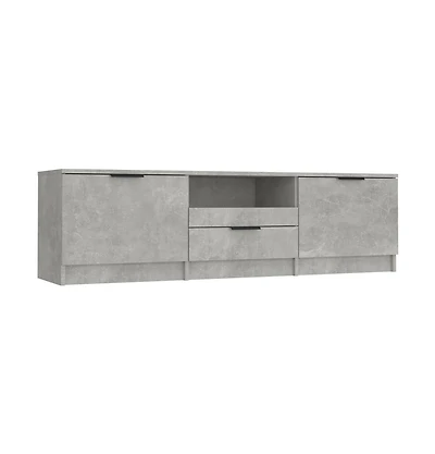 Tv Stand Concrete Gray 55.1"x13.8"x15.7" Engineered Wood