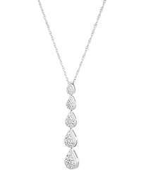 Forever Grown Diamonds Lab Grown Diamond Graduated Pear Cluster Pendant Necklace (1/2 ct. t.w.) in Sterling Silver, 16" + 2" extender