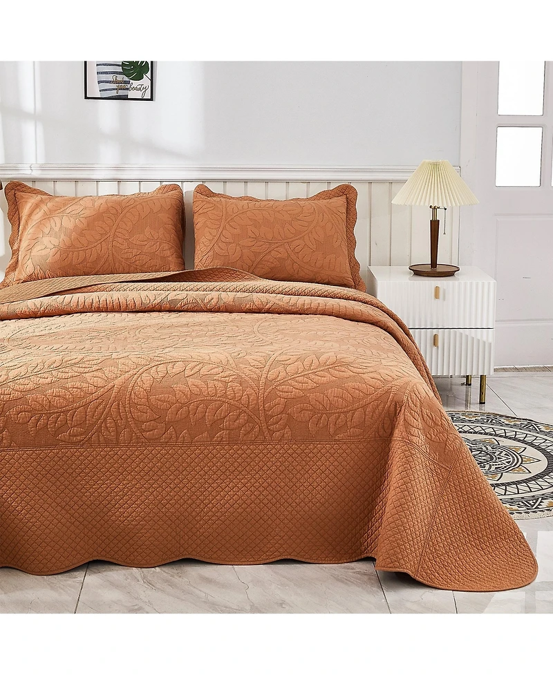 MarCielo 100% Cotton Oversized Bedspread Quilt Set