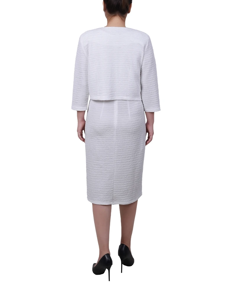 Ny Collection Petite Two Piece Jacket and Dress Set