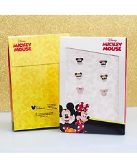 Disney Mickey and Minnie Mouse Fashion Stud Earring - Cupcakes and Donut, Silver/Pink - 3 pairs