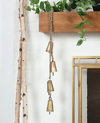 Rosemary Lane Metal Tibetan Inspired Decorative Cow Bell with Jute Hanging Rope