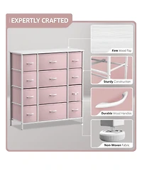 Sorbus Dresser with 12 Drawers - Chest Organizer Unit Steel Frame Wood Top and handle Large for Bedroom, Hallway & etc