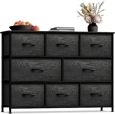 Sorbus 8 Drawers Wide Dresser - Organizer Unit with Steel Frame Wood Top and handle, Fabric Bins Amazing for household decluttering