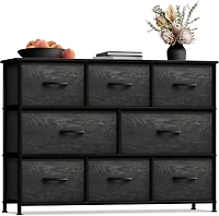 Sorbus 8 Drawers Wide Dresser - Organizer Unit with Steel Frame Wood Top and handle, Fabric Bins Amazing for household decluttering