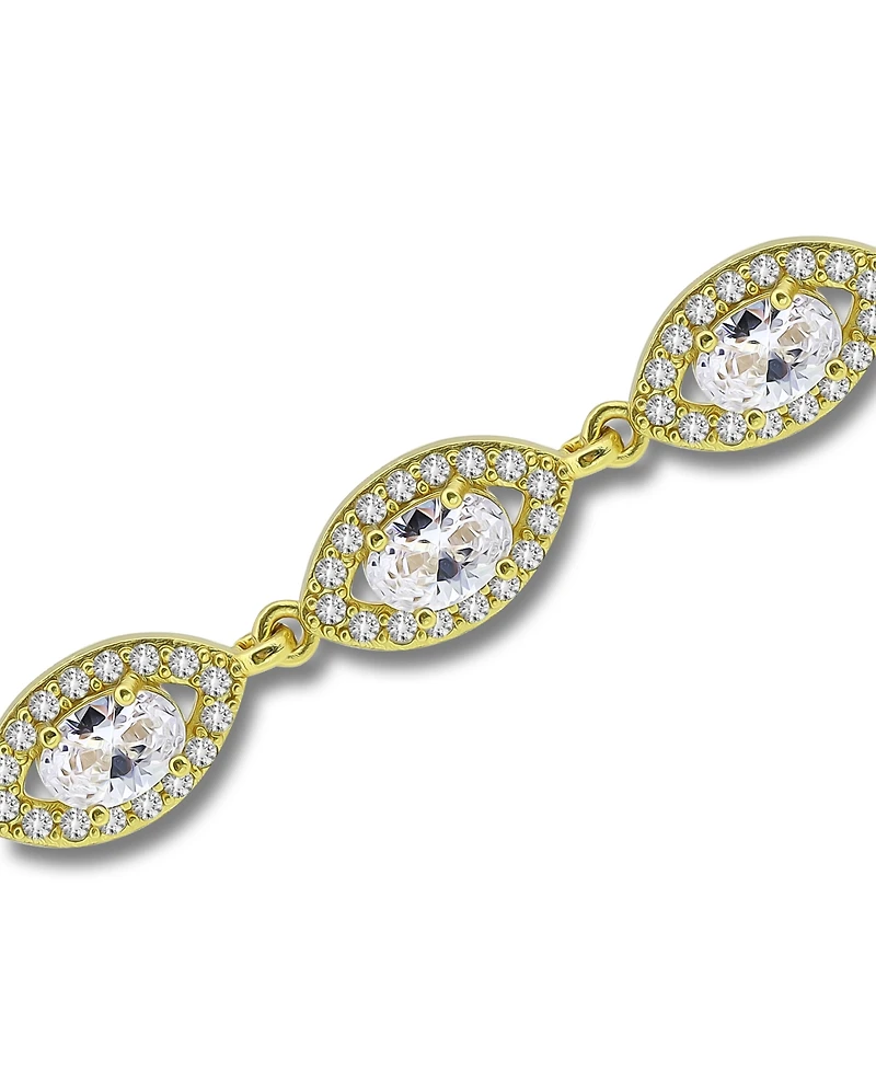 Macy's Cubic Zirconia Oval - Pave Marquise - Design Halo Link Bracelet
