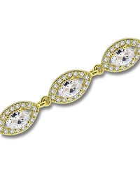 Macy's Cubic Zirconia Oval - Pave Marquise - Design Halo Link Bracelet