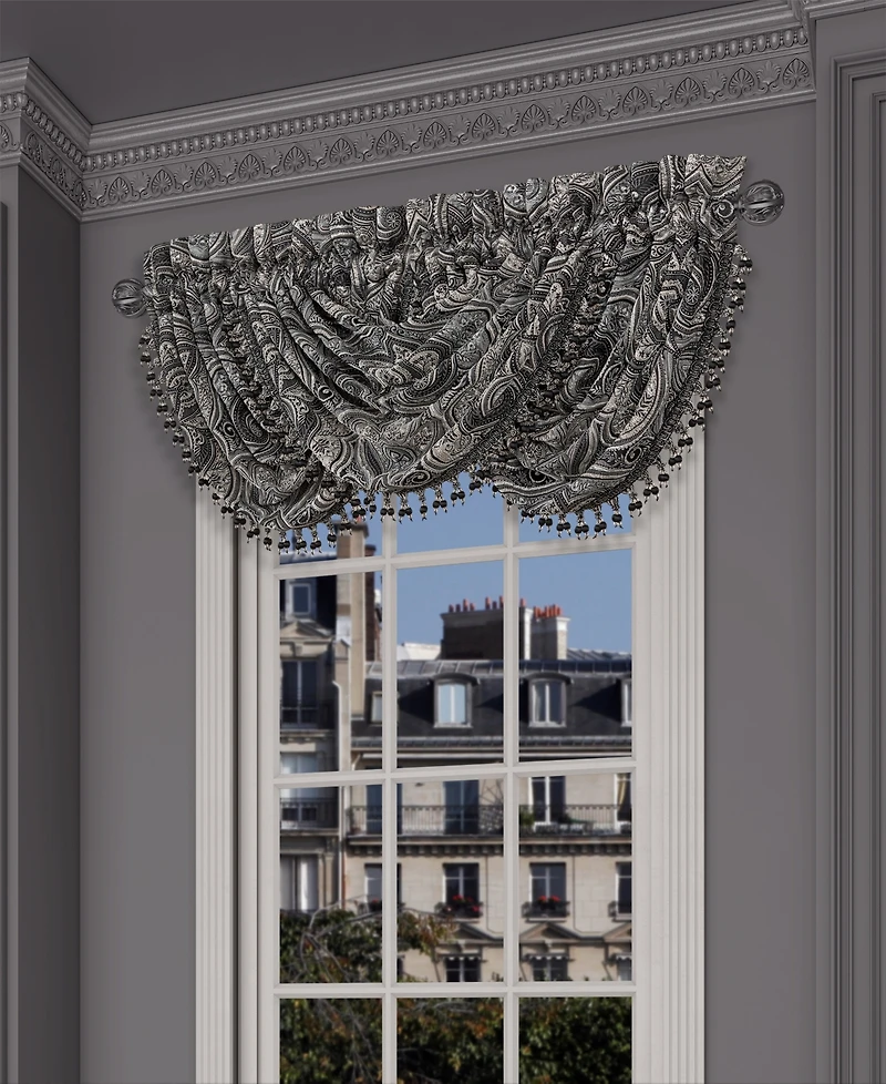 Five Queens Court Davinci Window Waterfall Valance, 33" x 43"
