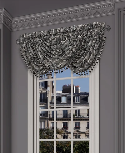 Five Queens Court Davinci Window Waterfall Valance, 33" x 43"