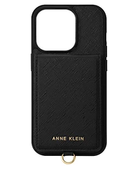 Anne Klein Women's Black Saffiano Leather iPhone Pro Case