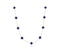 The Lovery Mini Lapis Clover Necklace 14K Yellow Gold