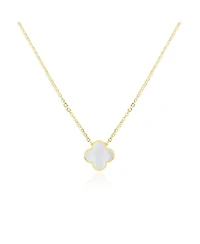 The Lovery Mother of Pearl Single Clover Necklace 14K Gold