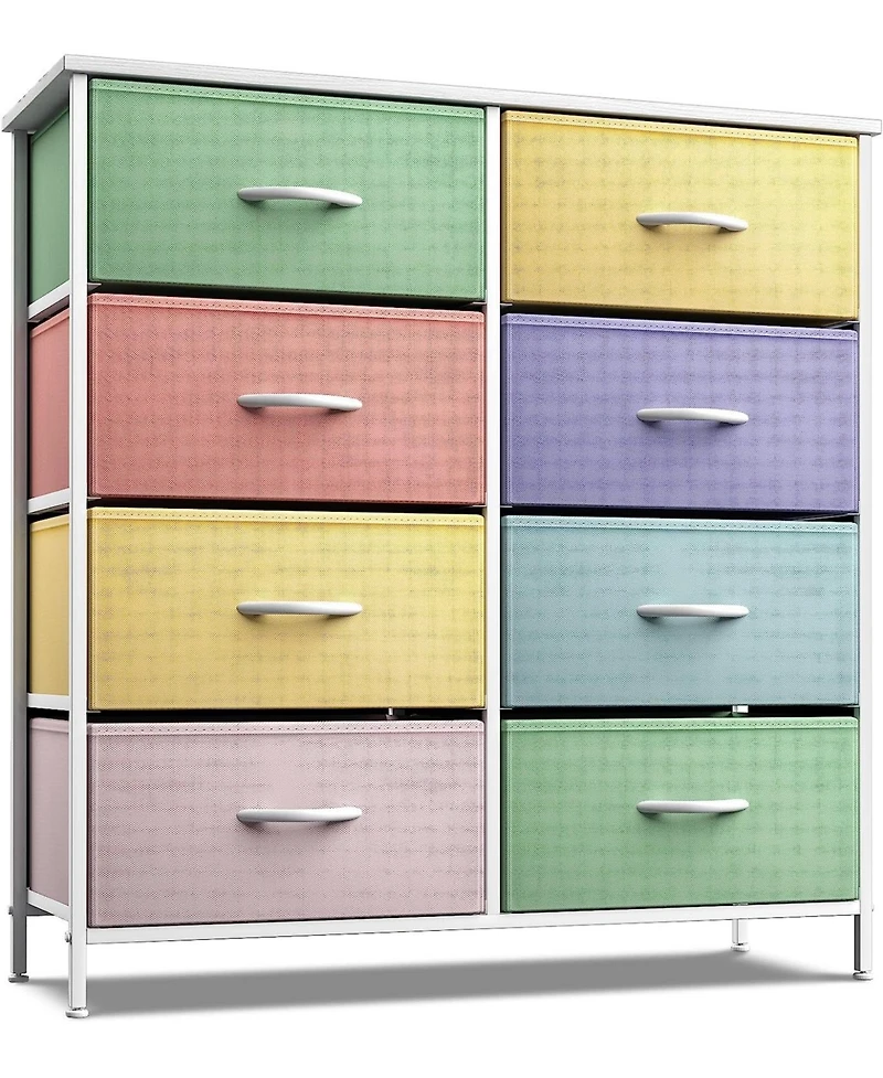 Sorbus 8 Drawers Dresser- Storage Unit with Steel Frame, Wood Top, Fabric Bins - for Bedroom, Closet, Office, and more