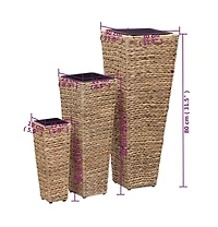 Raised Beds 3 pcs Water Hyacinth Brown