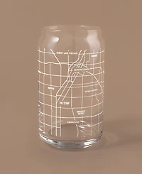 Narbo The Can Las Vegas Map 16 oz Everyday Glassware, Set of 2