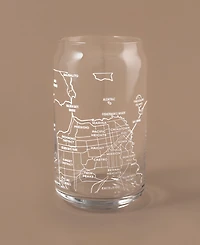 Narbo The Can San Francisco Map 16 oz Everyday Glassware, Set of 2