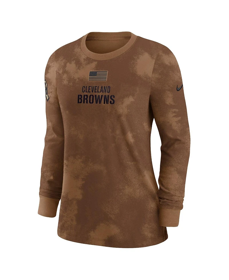 Women's Nike Brown Cleveland Browns 2023 Salute to Service Long Sleeve T-shirt