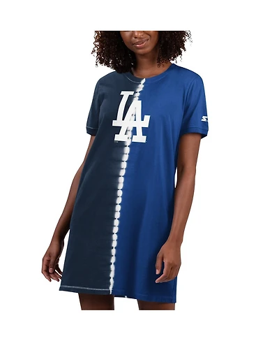 Women's Starter Navy, Royal Los Angeles Dodgers Ace Tie-Dye Sneaker Dress