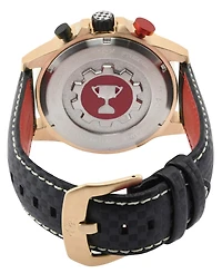 GV2 by Gevril Men's Scuderia Black Italian Leather Watch 45mm