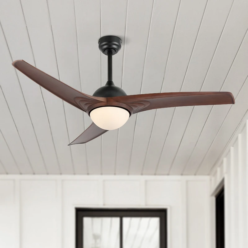 Sully Contemporary Industrial Iron/Plastic Integrated Led Ceiling Fan