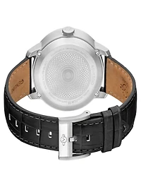 GV2 by Gevril Men's Rovescio Black Leather Watch 44mm