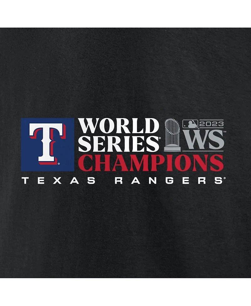 Men's Fanatics Black Texas Rangers 2023 World Series Champions Milestone Schedule T-shirt
