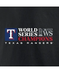 Men's Fanatics Black Texas Rangers 2023 World Series Champions Milestone Schedule T-shirt