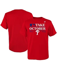 Big Boys Fanatics Red Philadelphia Phillies 2023 Postseason Locker Room T-shirt