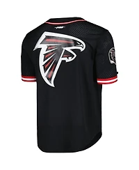 Men's Pro Standard Bijan Robinson Black Atlanta Falcons Mesh Baseball Button-Up T-shirt