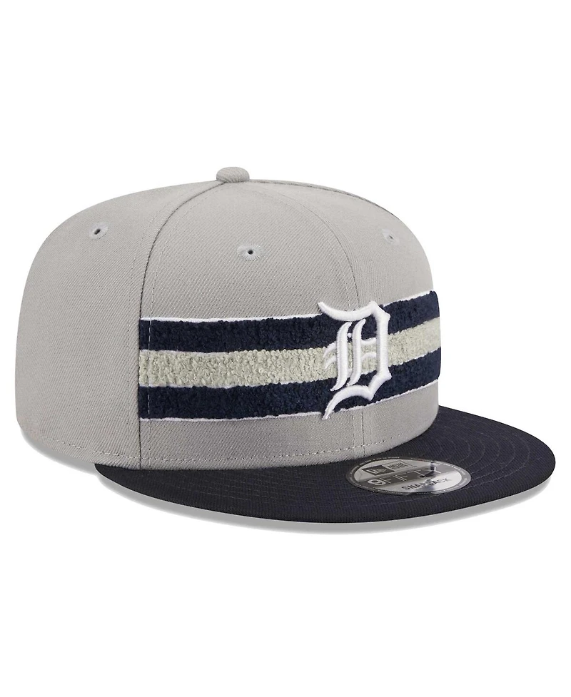 Men's New Era Gray, Navy Detroit Tigers Band 9FIFTY Snapback Hat