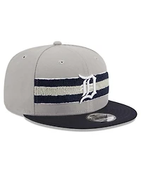 Men's New Era Gray, Navy Detroit Tigers Band 9FIFTY Snapback Hat